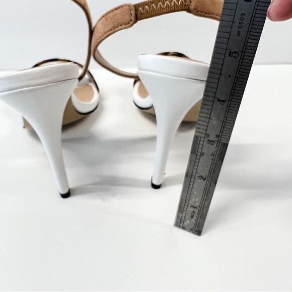 FSJ women sexy leopard print slingback open toe heels pumps sandal casual comfy - Picture 4 of 6